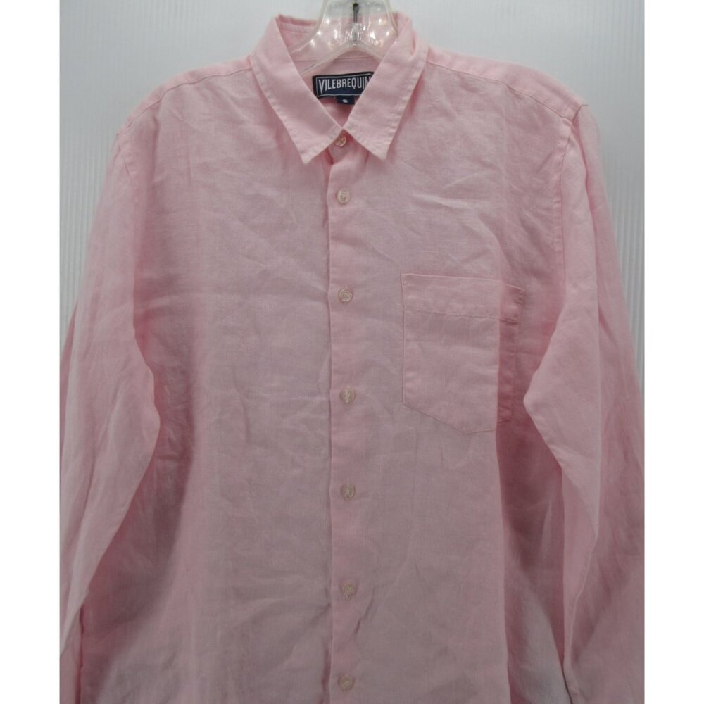 Vilebrequin Shirt Small Linen Button Up Pocket Summer Resort Wear Beach - Picture 2 of 13